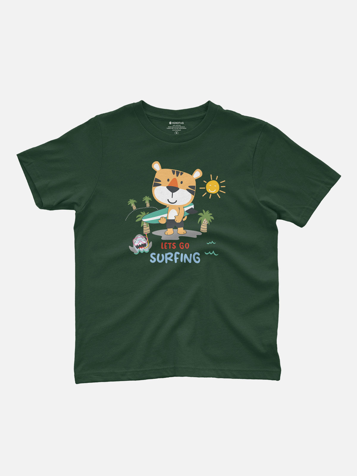 Let's Go Surfing Tiger Kids T-Shirt