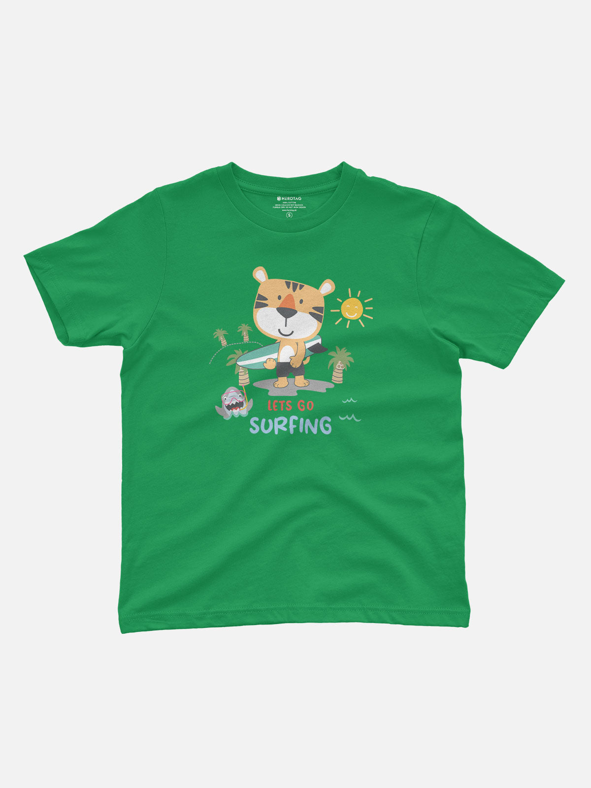 Let's Go Surfing Tiger Kids T-Shirt