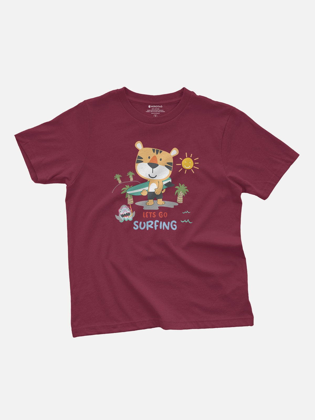 Let's Go Surfing Tiger Kids T-Shirt