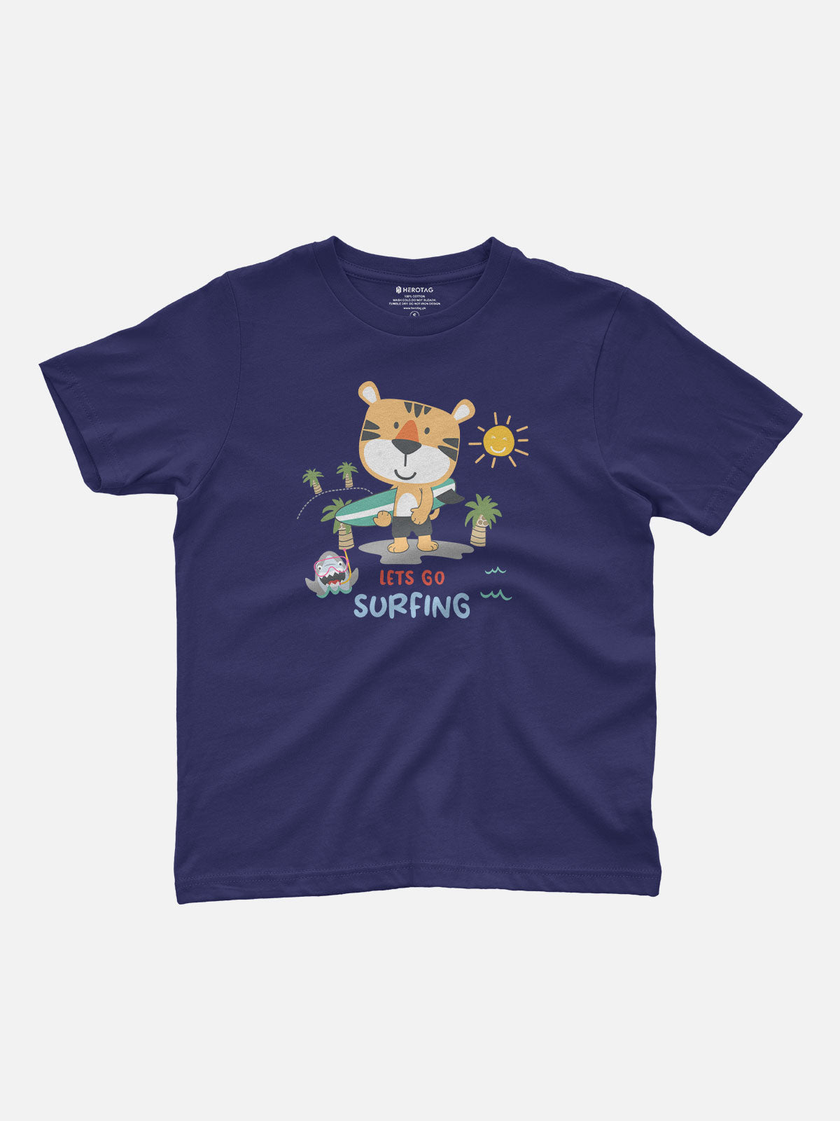 Let's Go Surfing Tiger Kids T-Shirt