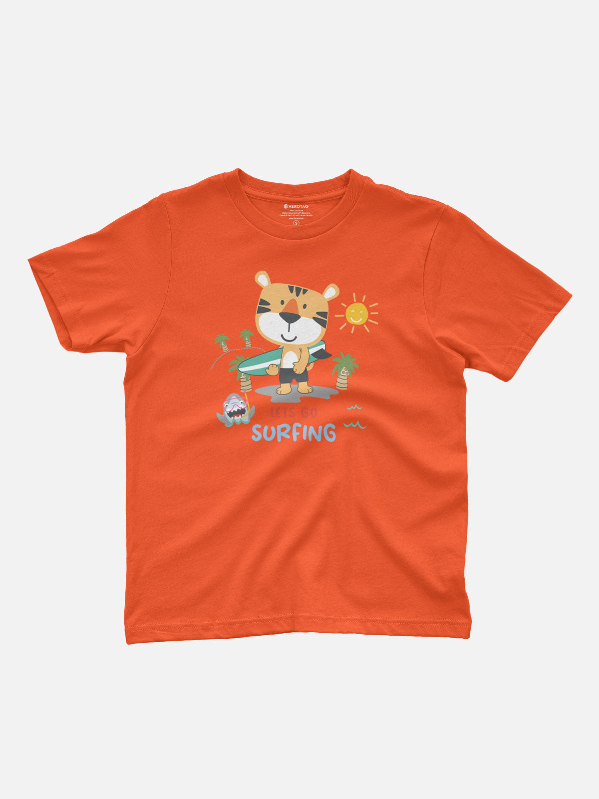 Let's Go Surfing Tiger Kids T-Shirt