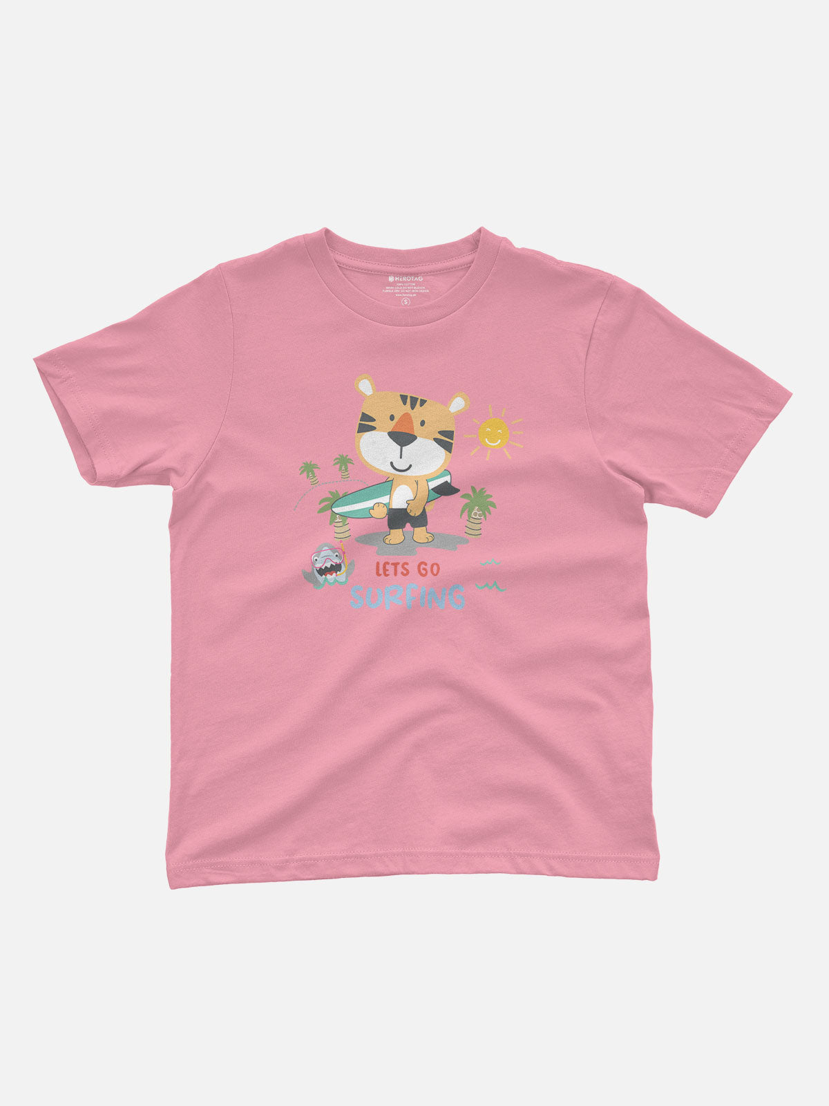 Let's Go Surfing Tiger Kids T-Shirt