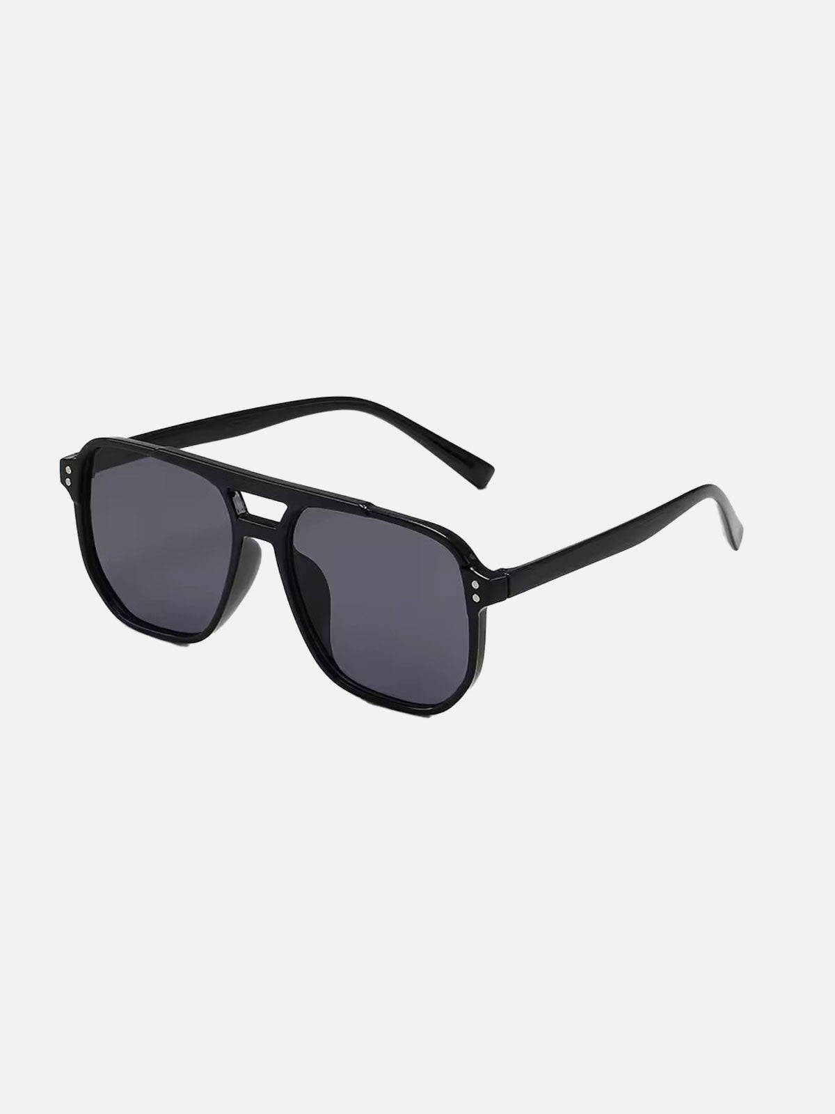 Unisex Vintage Oversized Square Sunglasses with UV400 Protection - Black