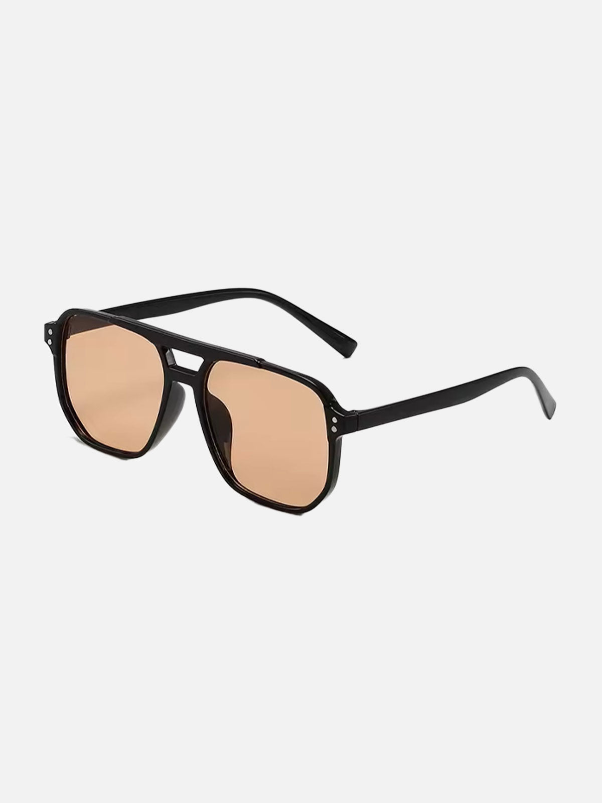 Unisex Vintage Oversized Square Sunglasses with UV400 Protection - Black
