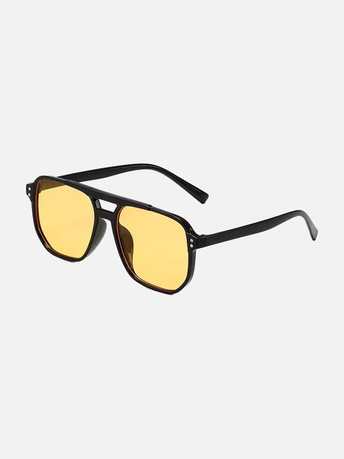 Unisex Vintage Oversized Square Sunglasses with UV400 Protection - Black
