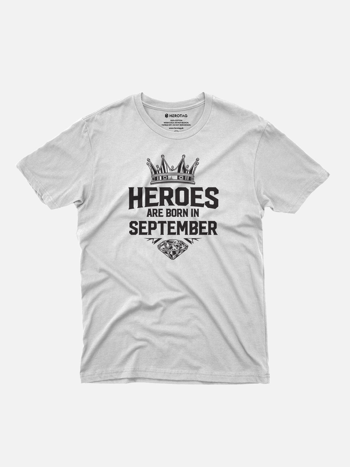 Heroes Are Born in September Birthday T-Shirt