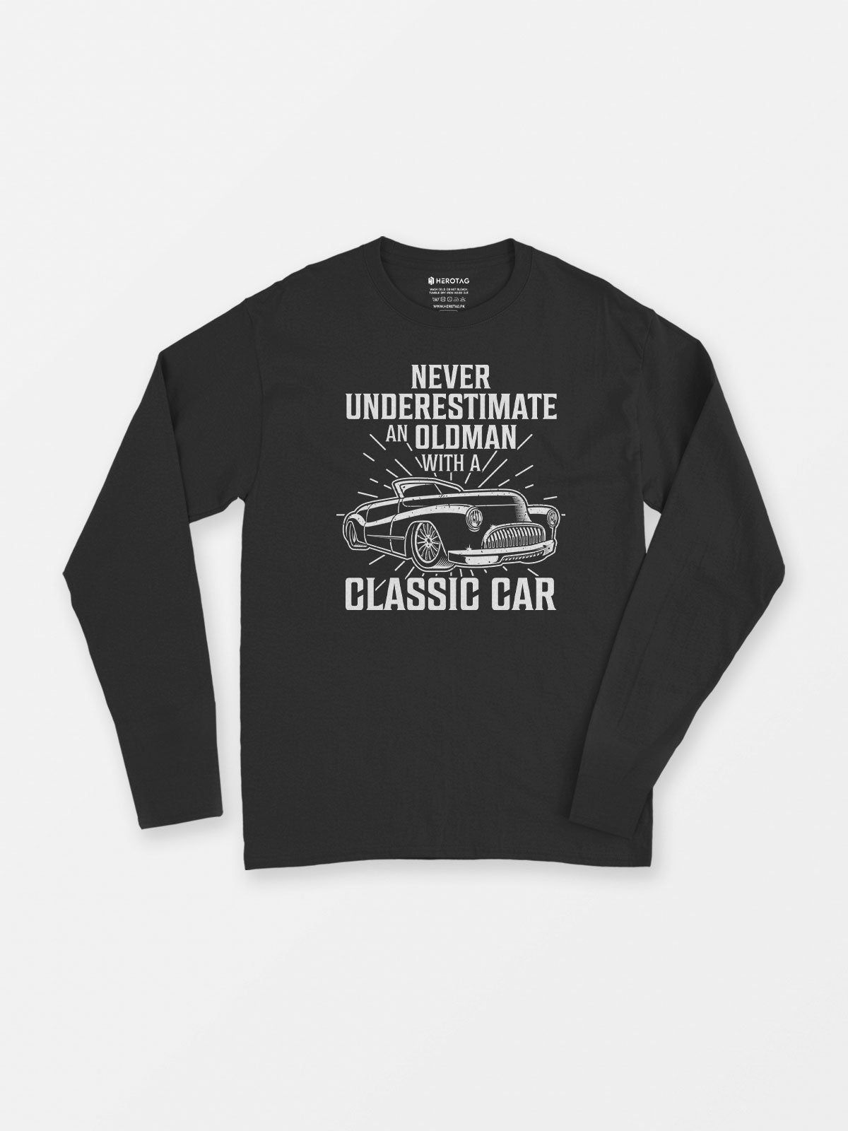Old Man with a Classic Car - Long Sleeve T-Shirt