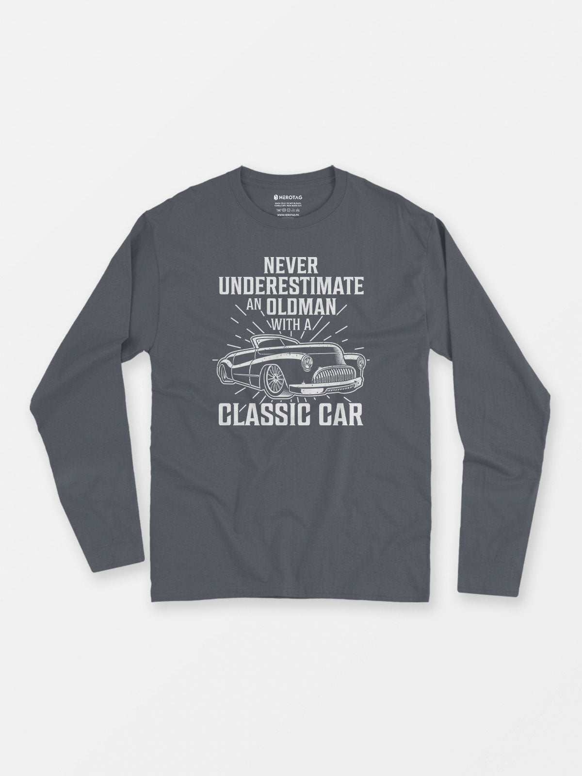 Old Man with a Classic Car - Long Sleeve T-Shirt