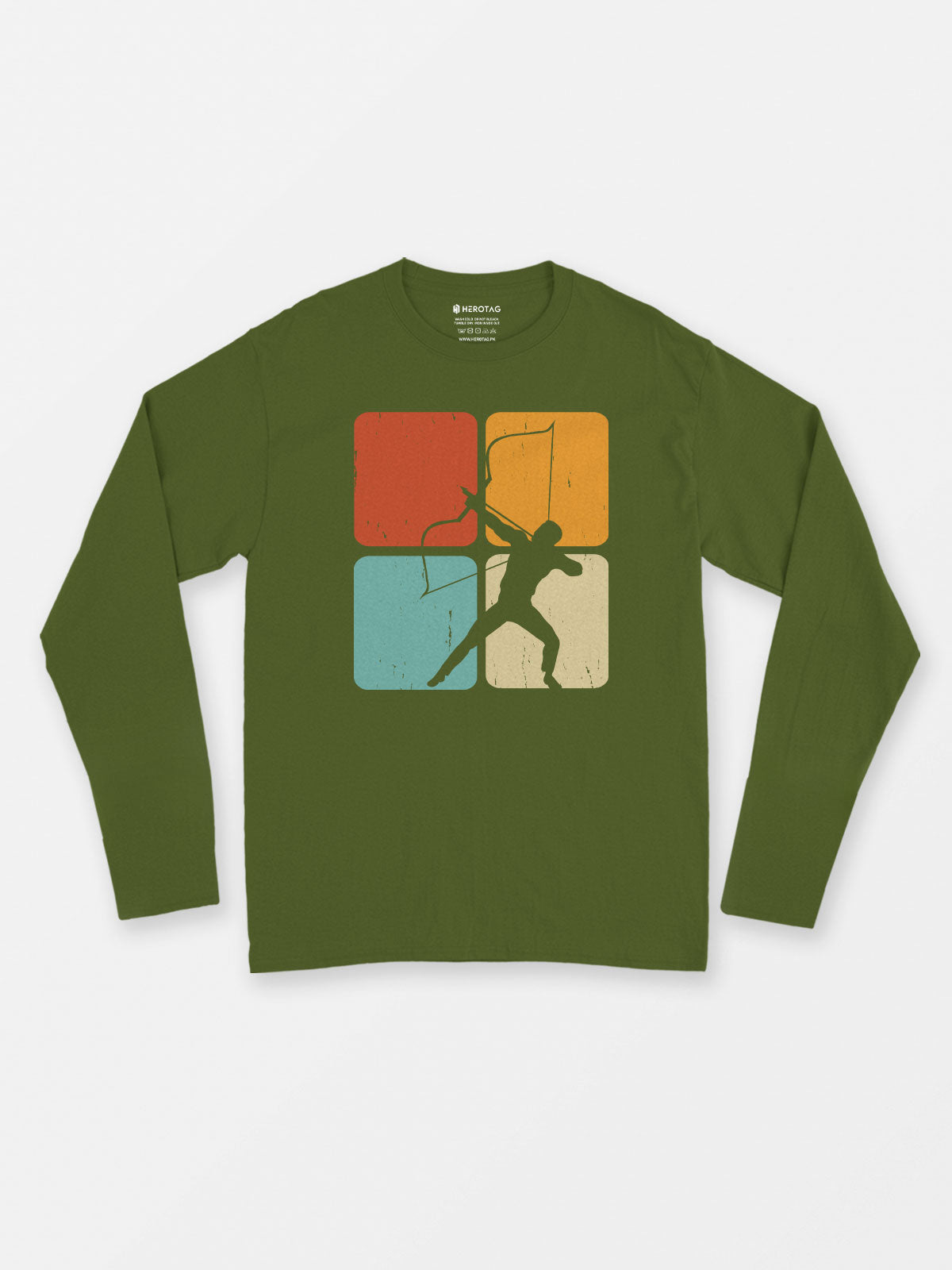 Retro Archer Silhouette Long Sleeve T-Shirt