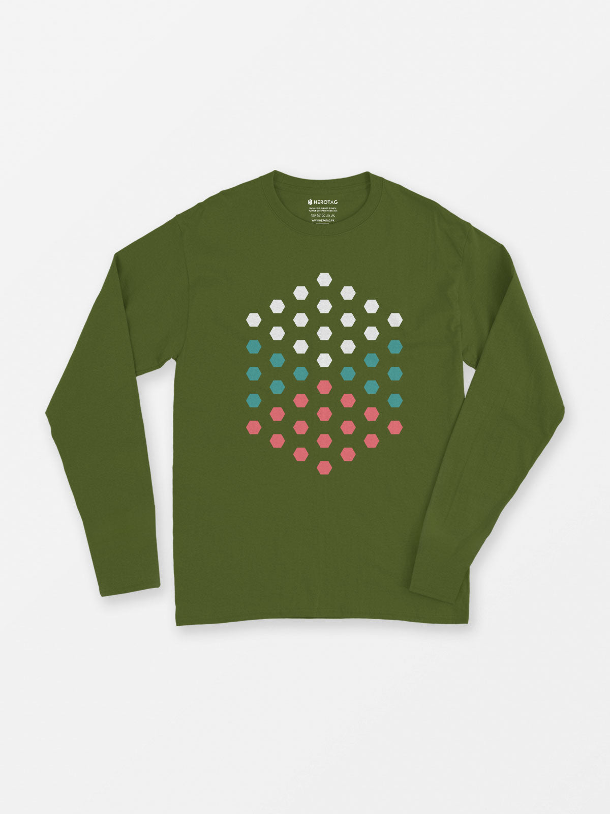 Hexagon Pattern Long Sleeve T-Shirt