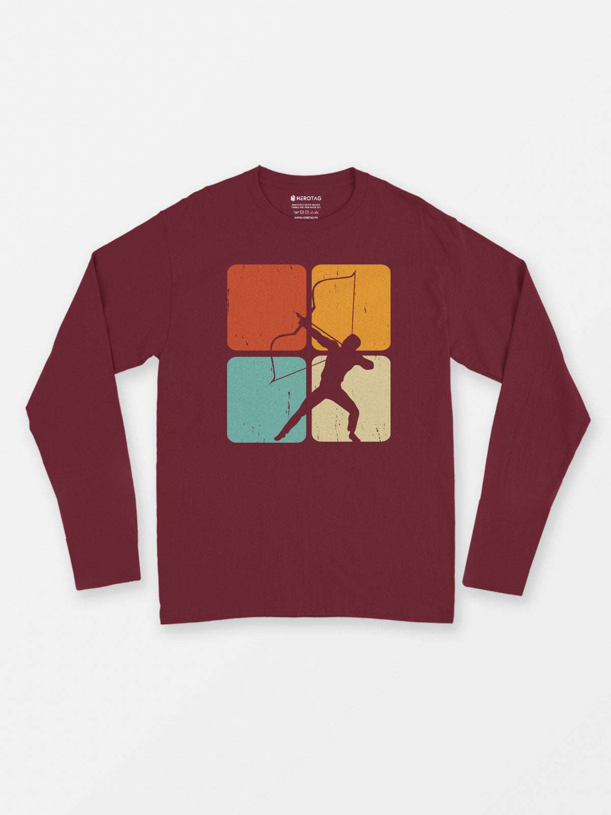 Retro Archer Silhouette Long Sleeve T-Shirt