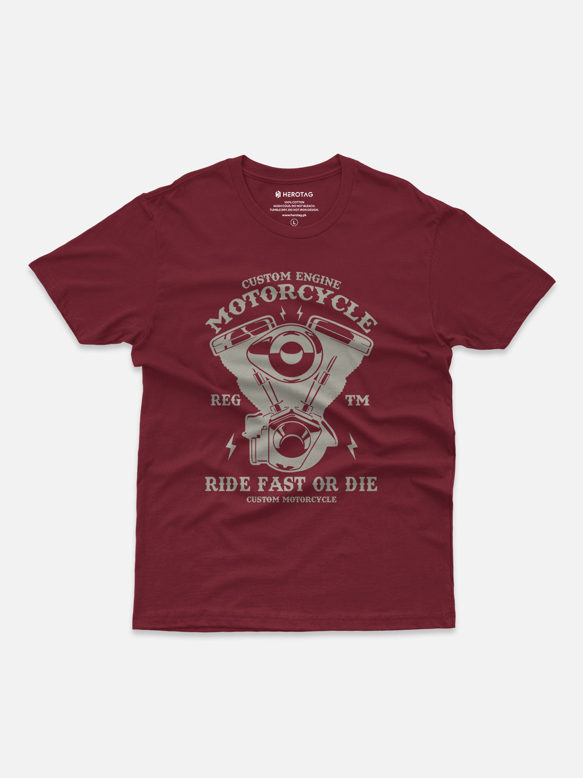 Ride Fast or Die Custom Engine Motorcycle T-Shirt