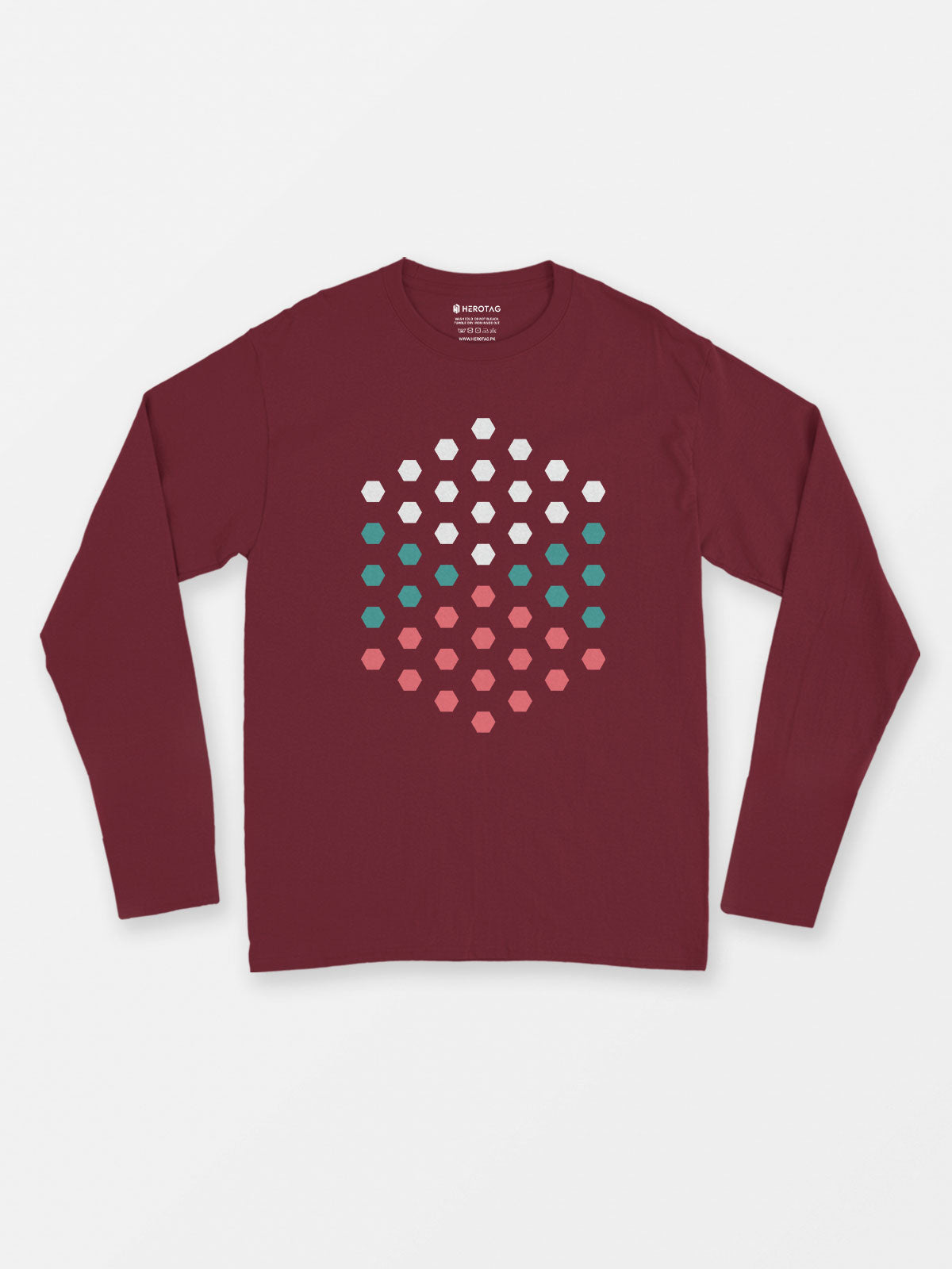 Hexagon Pattern Long Sleeve T-Shirt