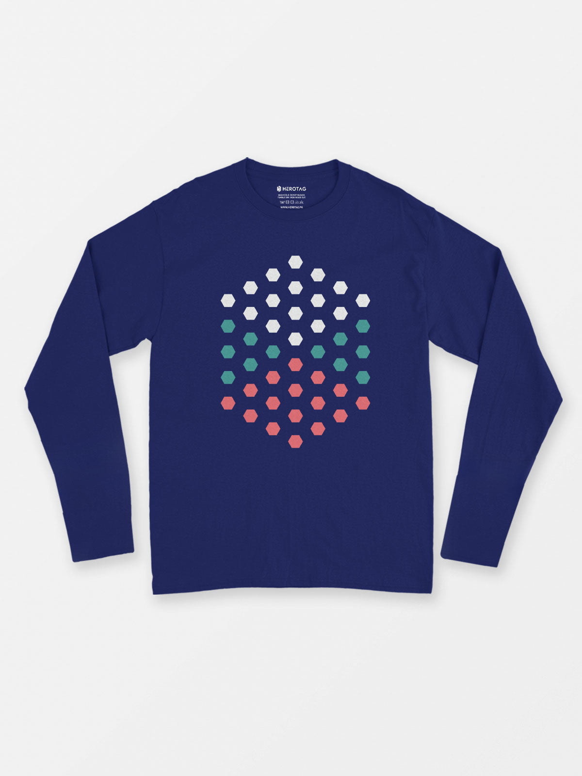 Hexagon Pattern Long Sleeve T-Shirt