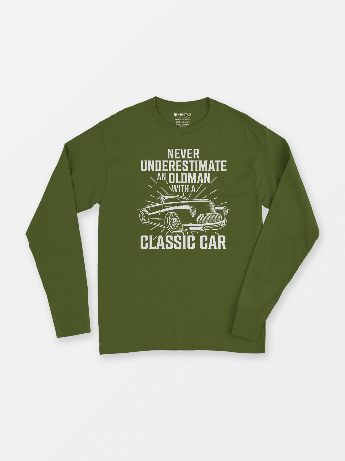 Old Man with a Classic Car - Long Sleeve T-Shirt