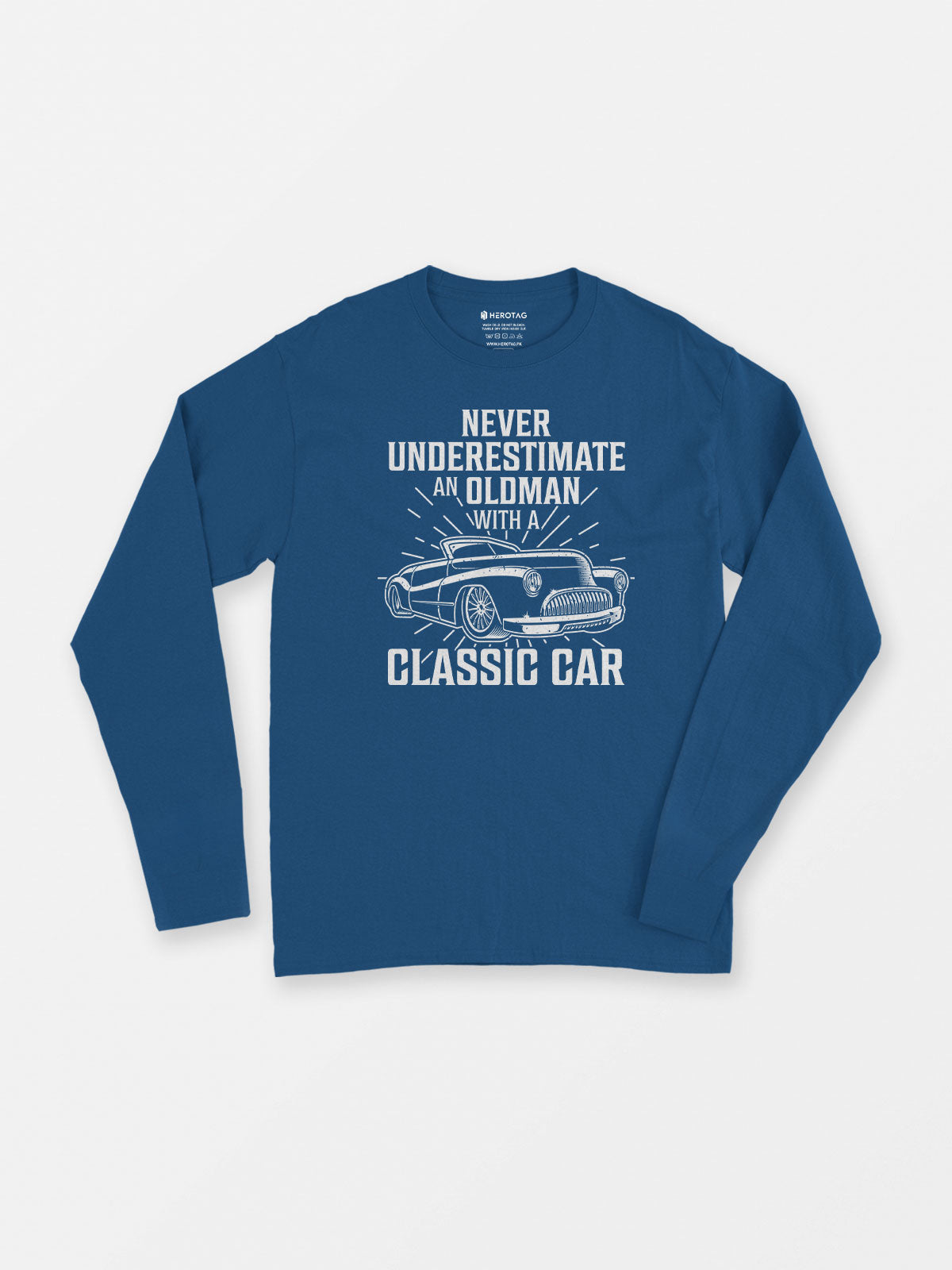 Old Man with a Classic Car - Long Sleeve T-Shirt
