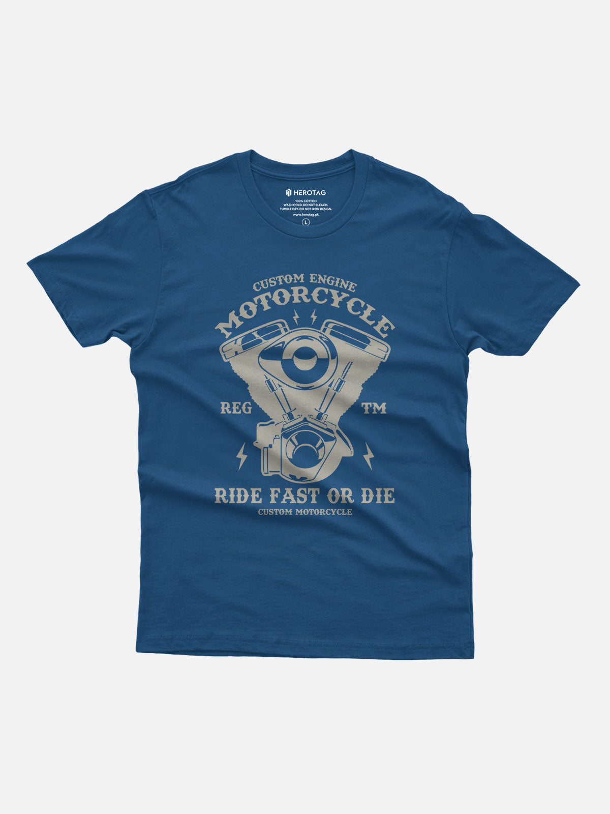Ride Fast or Die Custom Engine Motorcycle T-Shirt